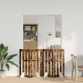 vidaXL Faltbarer Haustierzaun 201 x 90 cm Braun/Holz