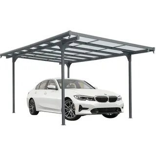 Floraworld Carport Freiburg 2,99 x 4,96 m anthrazit inkl. Regenrinne