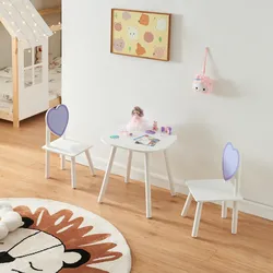 Kindersitzgruppe Siljan mit Herz-Design Weiß/Lila