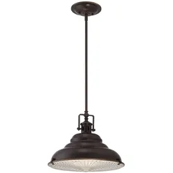 Große Pendelleuchte East Vale mit 1 Licht, Palladio-Bronze