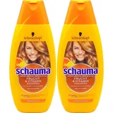 2x Schauma Shampoo Frucht + Vitamin 400ml mit Superfrucht-Extrakten für normales Haar