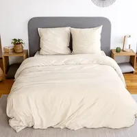 Sweeek Bettwäsche-Set aus vorgewaschener Mikrofaser in sandgelb 240 x