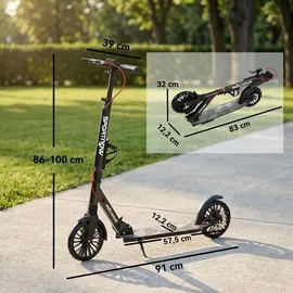 sportnow Cityroller Aluminium Schwarz