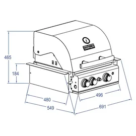 All'Grill Top Line Build-In mit Air System Chef M edelstahl
