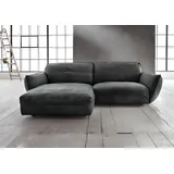 BeType Eckcouch Leder 2-Sitzer Schwarz