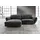 BeType Eckcouch Leder 2-Sitzer Schwarz