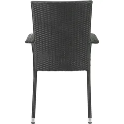 METRO PROFESSIONAL Armlehnstuhl stapelbar mit Kissen Mohim, Polyrattan, schwarz