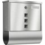 Briefkasten Edelstahl Mit Zeitungsfach Postkasten Edelstahl Zaunbriefkasten Post