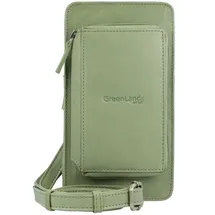 GREENLAND Nature Soft Handytasche Geldbörse Leder 11 cm grün