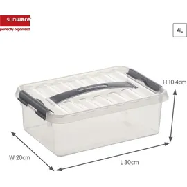SUNWARE Q-Line Aufbewahrungsbox 30 x 20 x 10 cm 6-tlg. transparent/silber