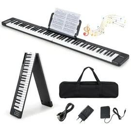 Costway Keyboard Piano 61 Tasten, tragbares Elektronisches Klavier inkl. Tragetasche, schwarz