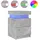 vidaXL Nachttisch mit LED-Leuchten Betongrau 35x39x55 cm