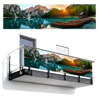 MuchoWow Balkon-Sichtschutz, Petrol, Kunststoff, Rechteckig, 300x85 cm, Sonnen- & Sichtschutz, Sichtschutz Garten, Balkon Sichtschutze