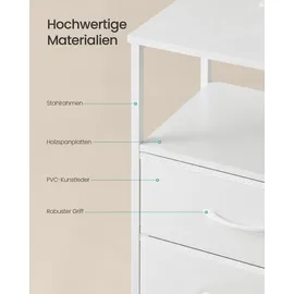 Songmics Nachtschrank mit LED-Beleuchtung 2-teilig 40 x 30 x 50 cm Weiß