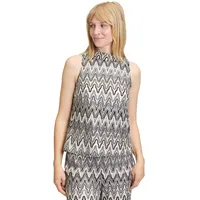 Betty Barclay Crop-Top mit Stehkragen in Weiß/Schwarz | Gr.: