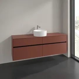Villeroy & Boch Collaro Waschtischunterschrank C04900AH 160x54,8x50cm, Waschtisch mittig, Wine red