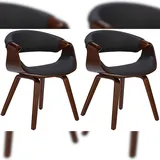 CLP 2er Set Esszimmerstuhl Foley Mit Kunstleder- Oder Stoffbezug I Küchenstuhl Mit Armlehne Und Holzgestell