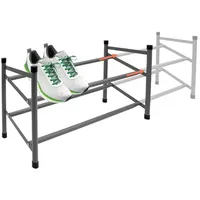 Spetebo Metall Schuhregal grau ausziehbar mit 2 Ablagen -