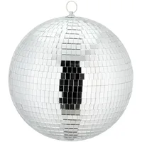 Relaxdays Discokugel, Ø 25 cm, Deko Spiegelkugel zum Aufhängen, große Partykugel mit Metallöse, Discoball Party, Silber