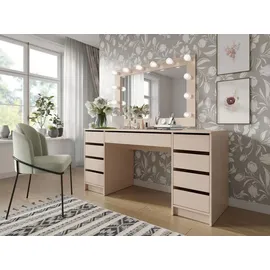 Mirjan24 Schreibtisch Ada Bis 9 Schubladen, Rechteckig,Rechteckig, 154x76x55 cm, Arbeitszimmer, Schreibtische, Bürotische