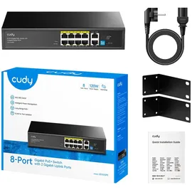 Cudy GS1010PE 8-Port Gigabit PoE+ Switch 2 Gigabit Uplink Ports 120W