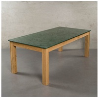 MAGNA Atelier Esstisch VALENCIA mit Marmor Tischplatte, Küchentisch, Unikat, nachhaltig, Naturstein, Oak Wood, 200x100x75cm grün