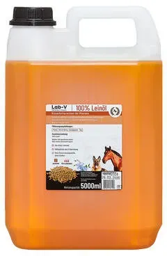 LAB-V Leinöl für Pferde, Hunde und Katzen 5000ml (Rabatt für Stammkunden 3%)