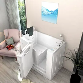 AcquaVapore Sitzwanne mit Tür 110 x 68 cm (S08WP-B-L)