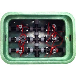 Ventilstation mit 6 HUNTER Magnetventilen, RP-VB-6 (Ventilstation Verschraubung: Kunststoff)