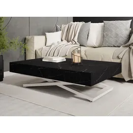 WFL GROUP Cavetta Schwarz Marmor 120-200 x 80 x 27-76 cm
