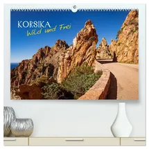 Calvendo Korsika Wild und Frei (hochwertiger Premium Wandkalender 2026 DIN A2 quer), Kunstdruck in Hochglanz:
