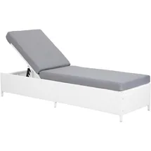 Beliani Turin Gartenliege 201 x 65 x 79 cm Weiß/Grau