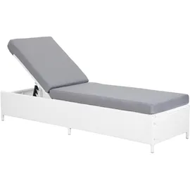 Beliani Turin Gartenliege 201 x 65 x 79 cm Weiß/Grau