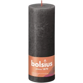 Bolsius Rustik Stumpenkerze 19 x 6,8 cm stürmisches grau