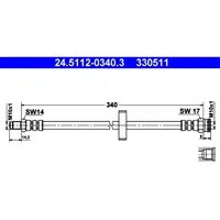 ATE Bremsschlauch Hinten (24.5112-0340.3) für Citroën Jumper Fiat Ducato