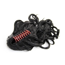 Fashiongirl Pferdeschwanz Haar Extensions m/ Spange #1 Schwartz - Gelockt Haarextensions   Schwarz 