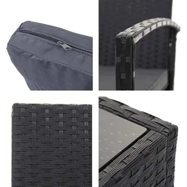 Mendler Poly-Rattan Garnitur 4-tlg. Schwarz