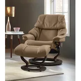 Stressless Relaxsessel STRESSLESS "Reno" Sessel Gr. Microfaser DINAMICA, Classic Base Wenge, Relaxfunktion-Drehfunktion-PlusTMSystem-Gleitsystem, B/H/T: 88cm x 98cm x 78cm, braun (sand dinamica) mit Classic Base, Größe S, M & L, Gestell Wenge