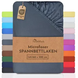 NatureMark Spannbettlaken Microfaser 140 x 200 cm anthrazit