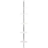 Qiyao - Teleskop Duschregal 100-320 cm Höhenverstellbares Duschregal ohne Bohren Teleskopregal Eckregal mit 4 Körben