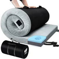 Willpo Schaumstoff Camping Matratze 183x61x6cm– Outdoor Isomatte für Auto, Zelt, Reise, Gästematratze Klappmatratze mit Abnehmbare wasserdichte Bezug& Tasche, Grau