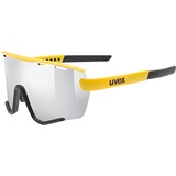 Uvex sportstyle 236 Set - Sportbrille für Damen und Herren - beschlagfrei - inkl. Wechselscheiben - sunbee-black matt, mirror silver (S3), clear (S0))