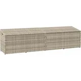 Garten-auflagenbox Hellgrau 220x50x58 Cm Poly Rattan