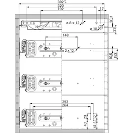 Hettich Container-Set Stahl 730 mm schwarz