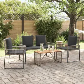vidaXL Gartenmöbel Set 9-tlg. Grau/Dunkelgrau