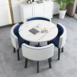 OCAZI esstisch,Rundes Esstisch-Set,Küchen-Esstisch-Set,Schlichter Kleiner runder Tisch,Runder Konferenztisch,rundes modernes Esstisch-Set,Tisch- und Stuhl-Set - #13-80 * 75cm/31.5 * 29.5in(WxH)