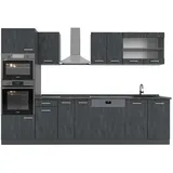 Vicco Küchenzeile R-Line 300 cm Schwarz Beton/Anthrazit