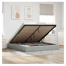 vidaXL Ottoman-Bett ohne Matratze Hellgrau 160x200 cm Samt
