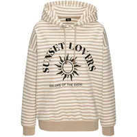H.I.S. Kapuzenpullover Gestreift Beige 40/42