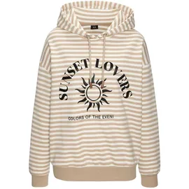 H.I.S. Kapuzenpullover Gestreift Beige 40/42